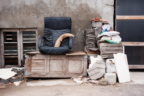 Construction site with waste being cleared